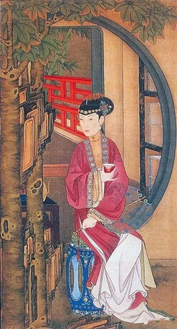 清代画作美人图,清代宫廷画家十二美人图