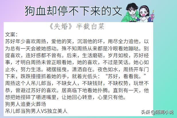 6本狗血却停不下来的文，强推《失婚》男主有魅力，作者文笔好