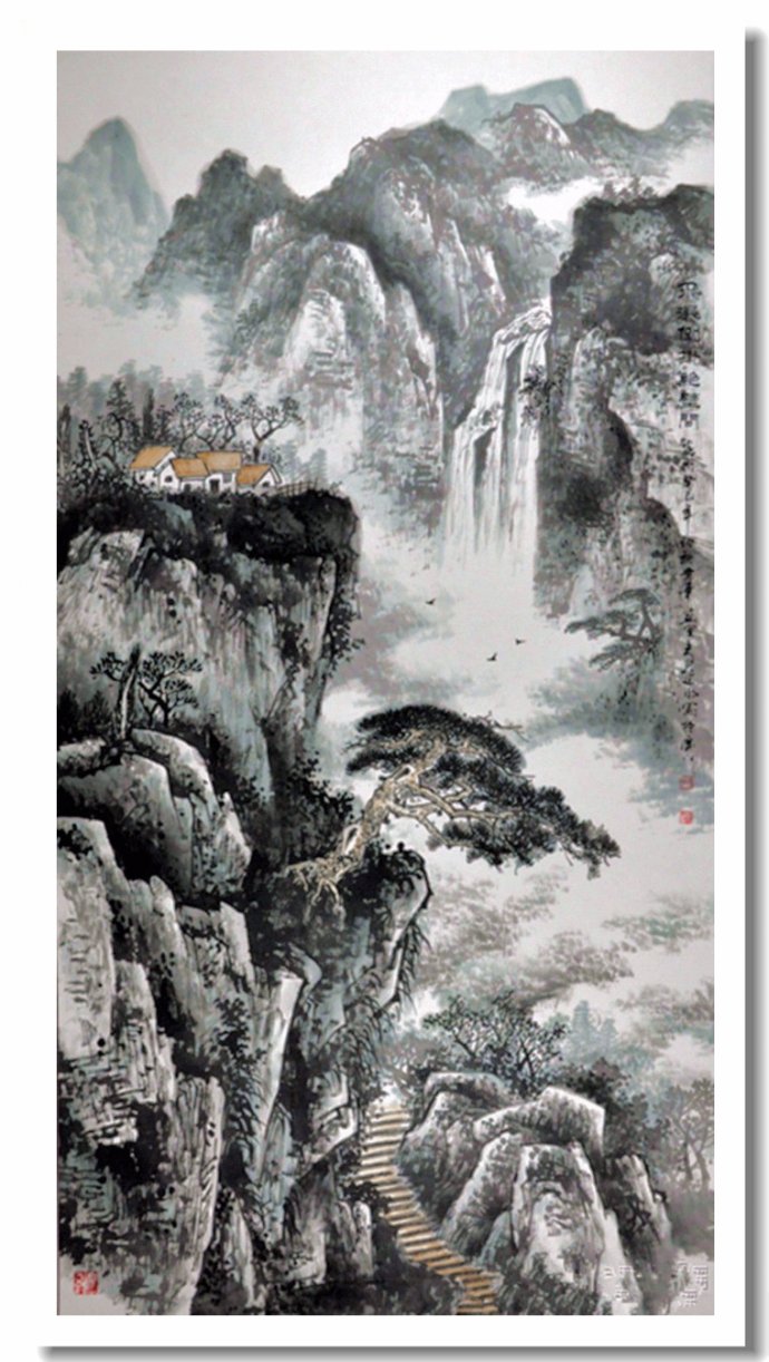 尹延水山水画作品,苏州市水墨山水画