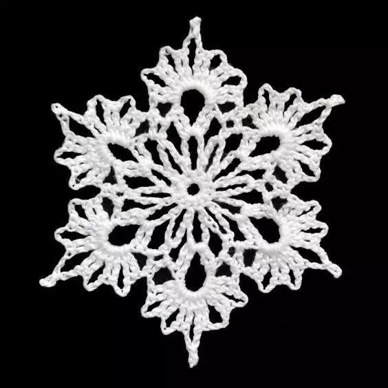 简单手工钩织雪花,钩编高清雪花图解教程