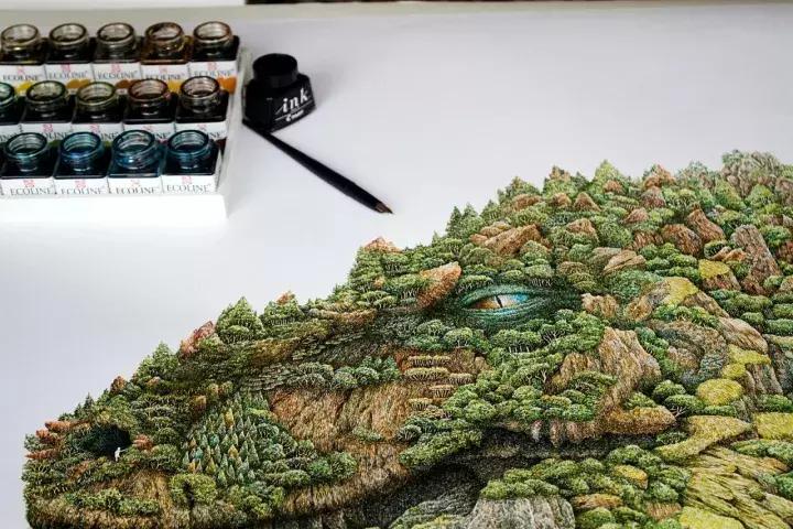 小央美水墨画作品欣赏,小央美人物画