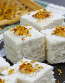 软糯桂花米糕正宗做法,自制桂花米糕软糯香甜好吃不上火