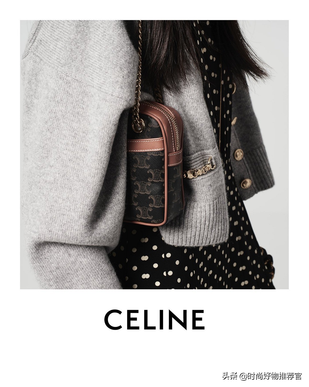 celine标志印花横款手袋,celine新款牛皮革手袋