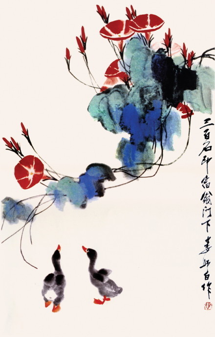 娄师白小鸭子画法,娄师白小鸭子