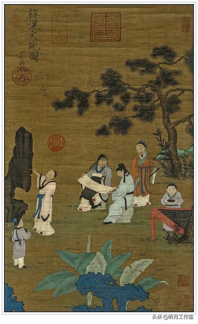 中国十大传世名画之五牛图赏析,五牛图唐韩滉纯银纪念币2009