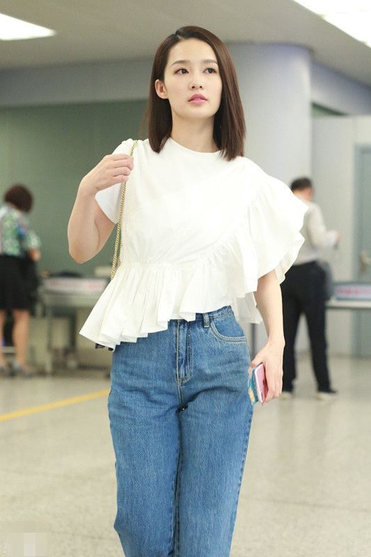 李沁露脐衬衫,李沁露脐裙穿搭