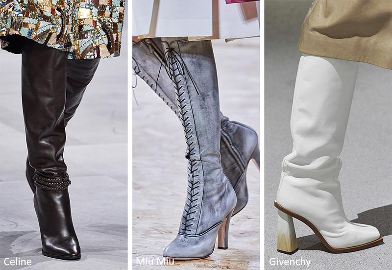 复古风女鞋爆款2022新款中靴,2022年流行的女鞋靴子