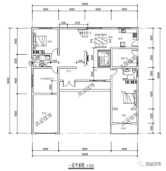 带锅炉的二层别墅图片,带车库锅炉房单独的一层农村别墅