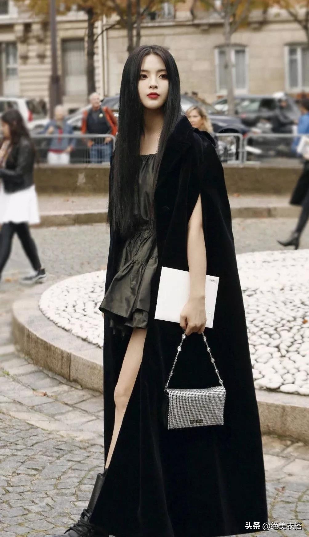 冬季洋气斗篷长款,秋冬披肩斗篷穿搭