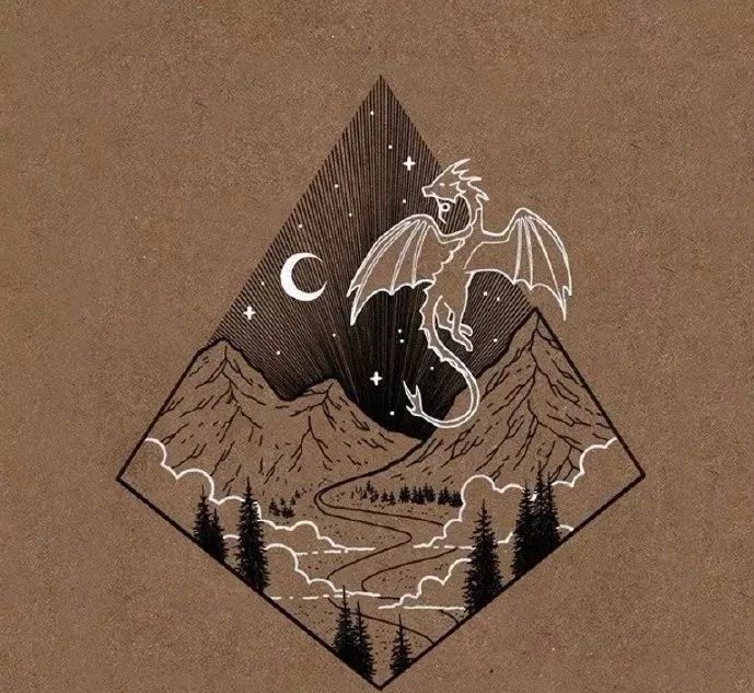 一组风格的插画,一组黑白线描画