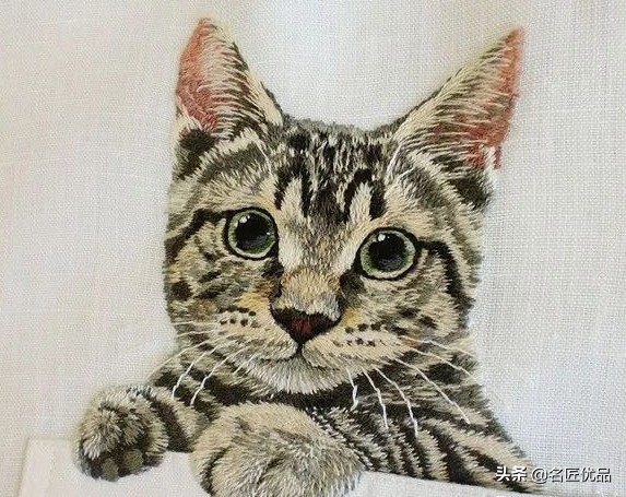 猫咪手工创意画,猫咪刺绣制作方法