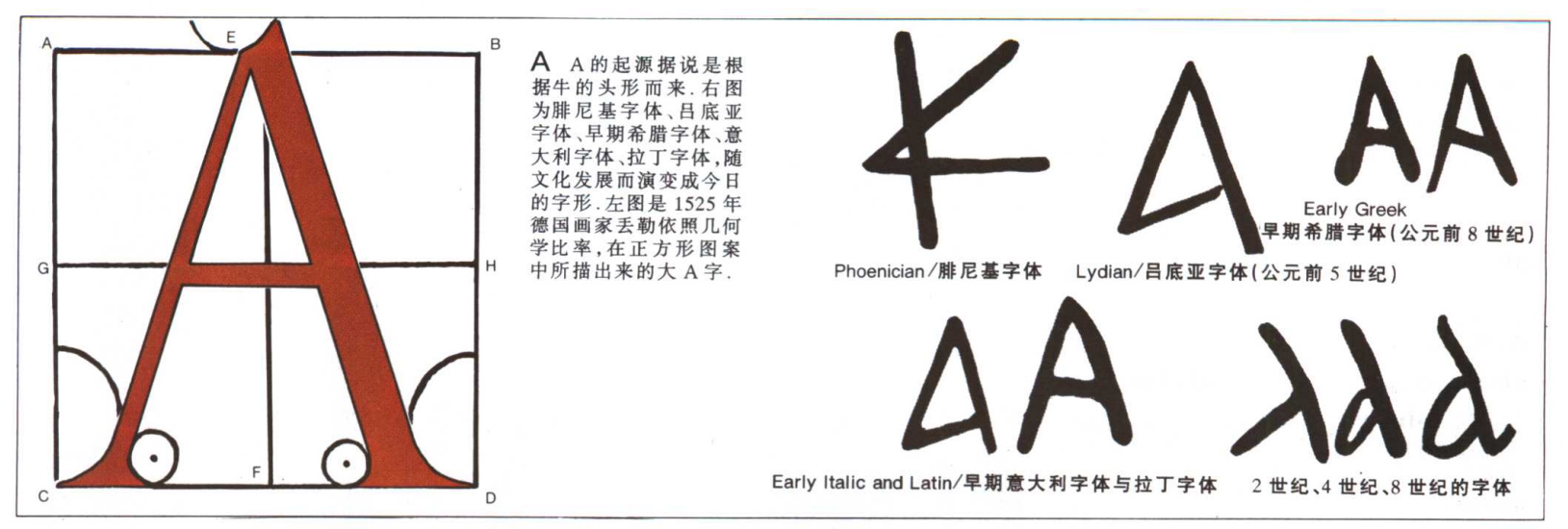 英文字母的演变示意图,26个英文字母读法视频教程