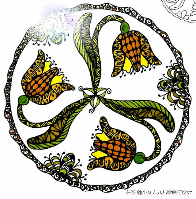 陀螺线描画,禅绕画图案大全简单易画