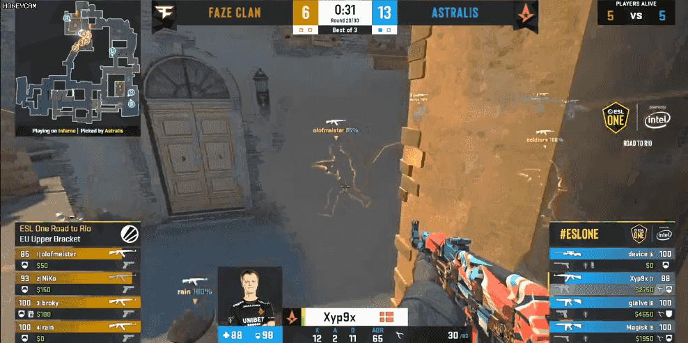 fazevsmouz现在比分,faze对阵a队