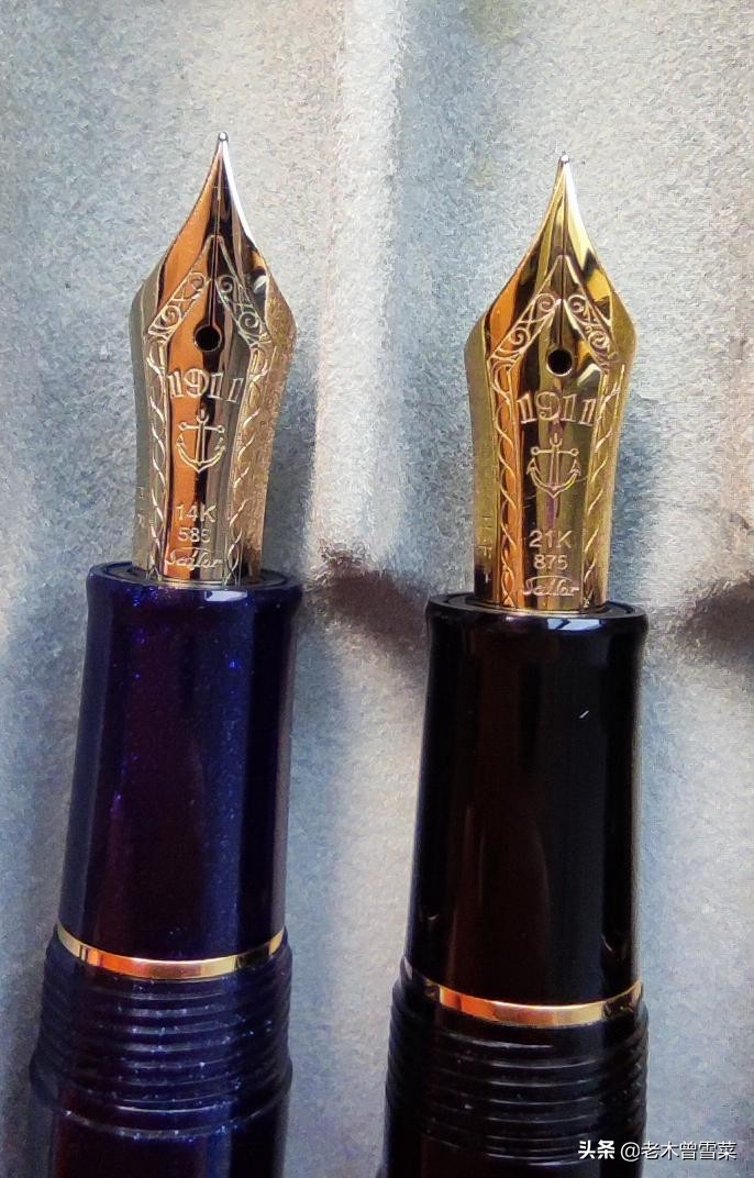 比较细的金尖钢笔,黄色笔尖和金尖钢笔区别