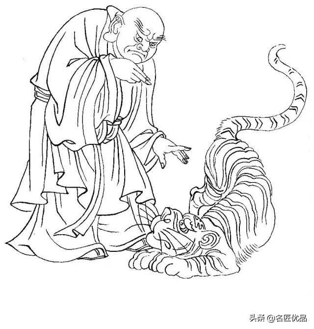 降龙罗汉白描图高清图片,十八罗汉白描图高清图片