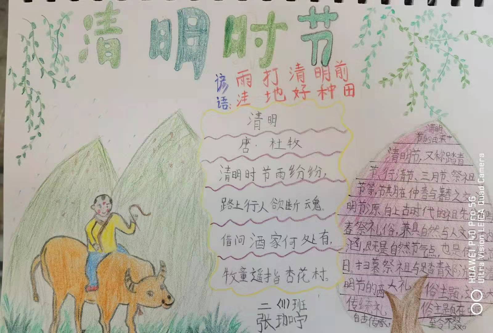 城关中学清明节手抄报,西庄小学清明节手抄报