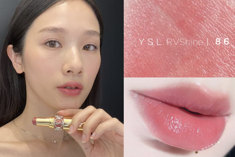 小红书ysl口红46号,ysl丝绒204试色蜜桃粉