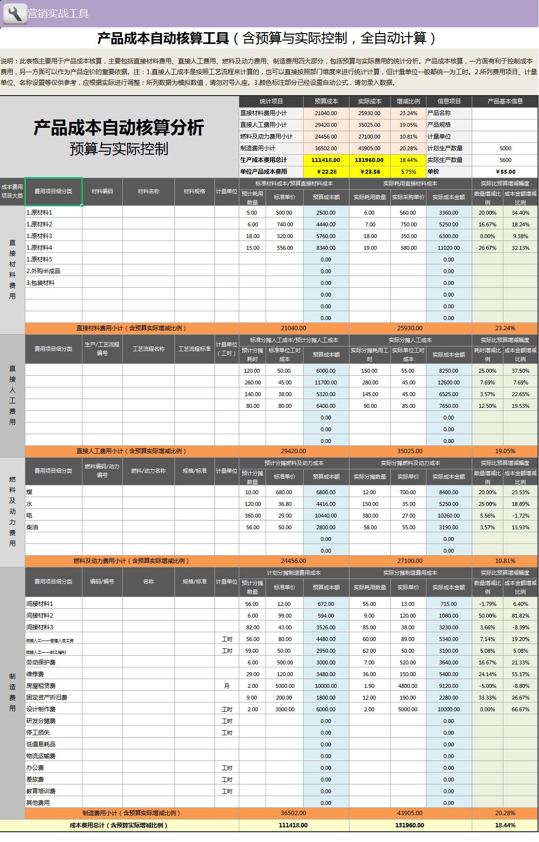 成本核算必备excel表格实操知识,excel如何用表格自动核算成本数据