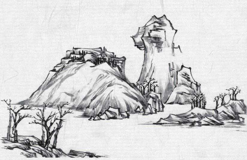 零基础画山水画教程,山水画三级考级范画