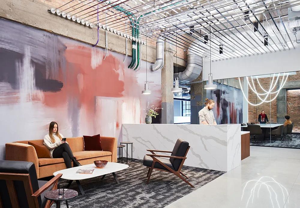 轻奢酒店风纽约Dock72写字楼大堂与公共空间设计欣赏