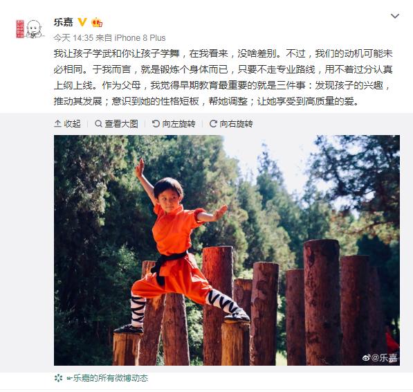 乐嘉送女儿去的哪个少林寺,乐嘉回应6岁女儿再上少林寺练武