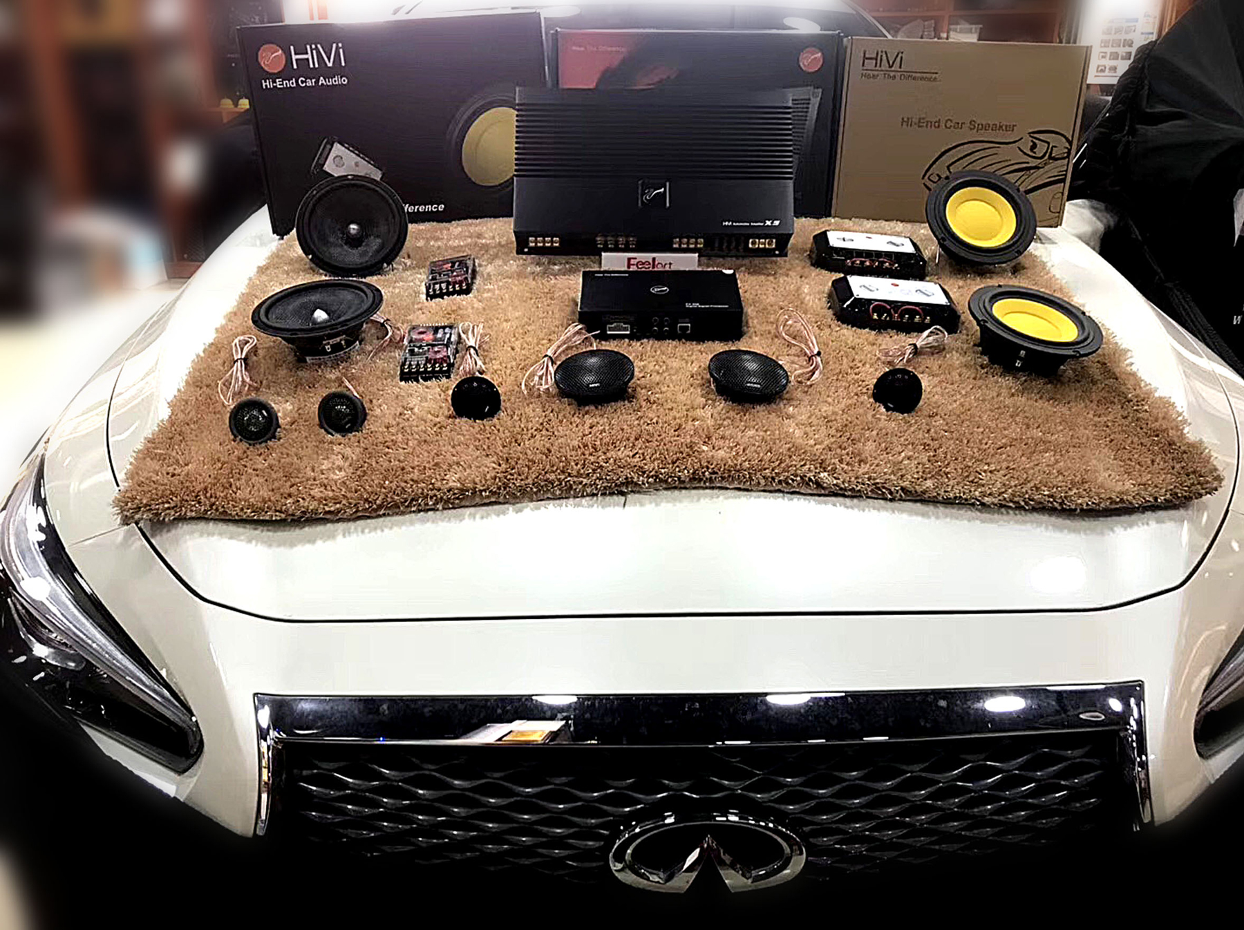 英菲尼迪q50l无损升级阿尔派音响,英菲尼迪q50l音响改后主动降噪