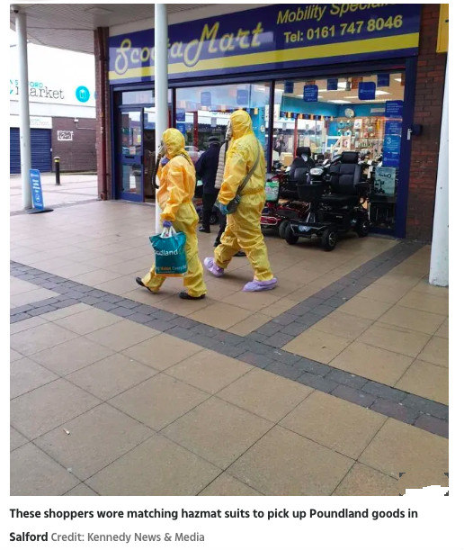 英国一男子头戴浮潜面罩和呼吸管到超市购物，网友看到之后乐了