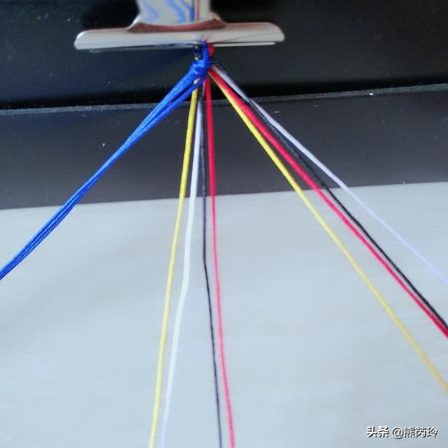 手绳手环编织教程,五彩绳手环编织