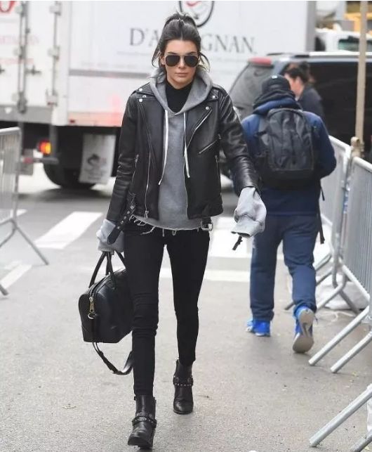 中式盘扣皮衣女刘雯,刘雯皮衣穿搭大合集