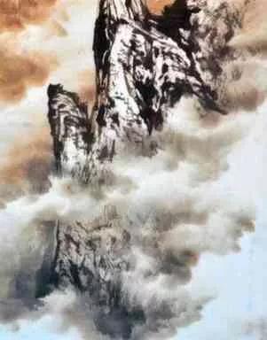 国画山水入门湿染云雾第一遍示范,曾锐教授山水画