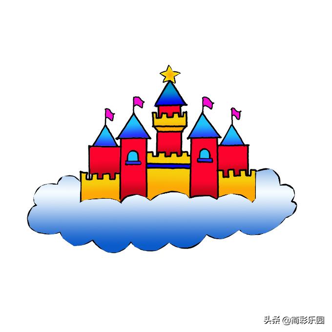 画公主的城堡简笔画,城堡公主和王子怎么画简笔画