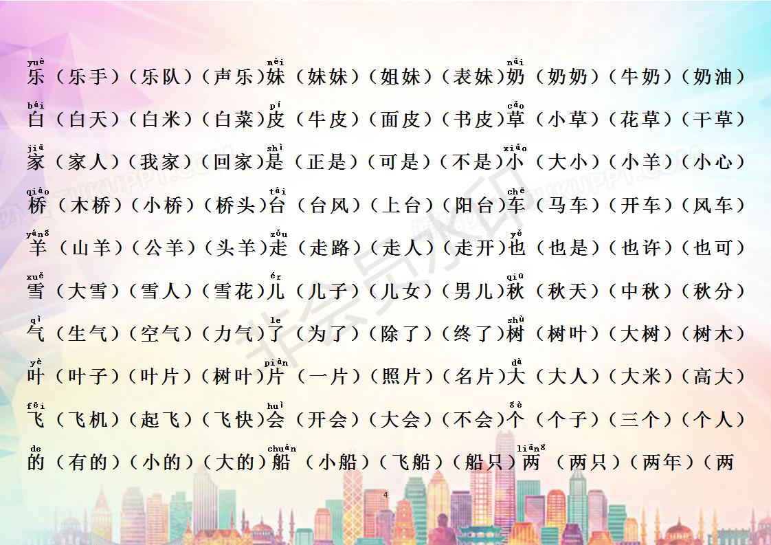 小学一年级生字识字表大全,一年级四季生字识字口诀