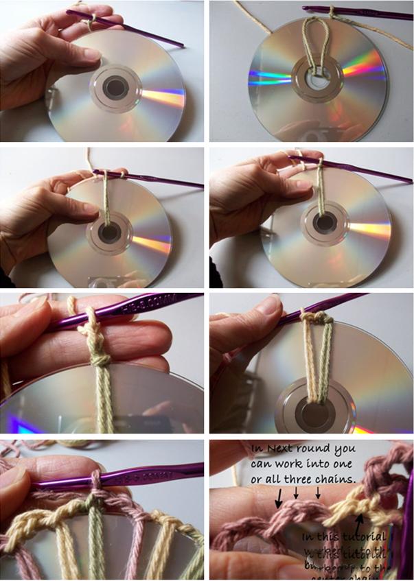 废旧光盘钩针收纳,可以钩什么物件好看又实用