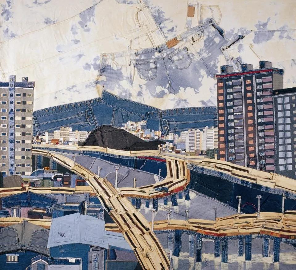 韩国妹子牛仔裤,韩国妹子用牛仔裤作画