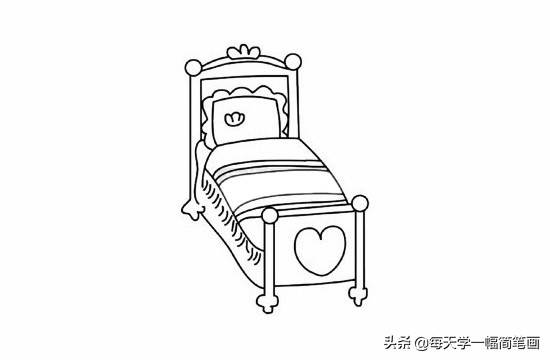 儿童公主床简笔画,简笔画公主床