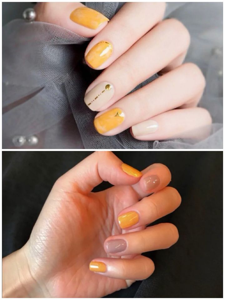 黄色美甲图片简称“黄片”