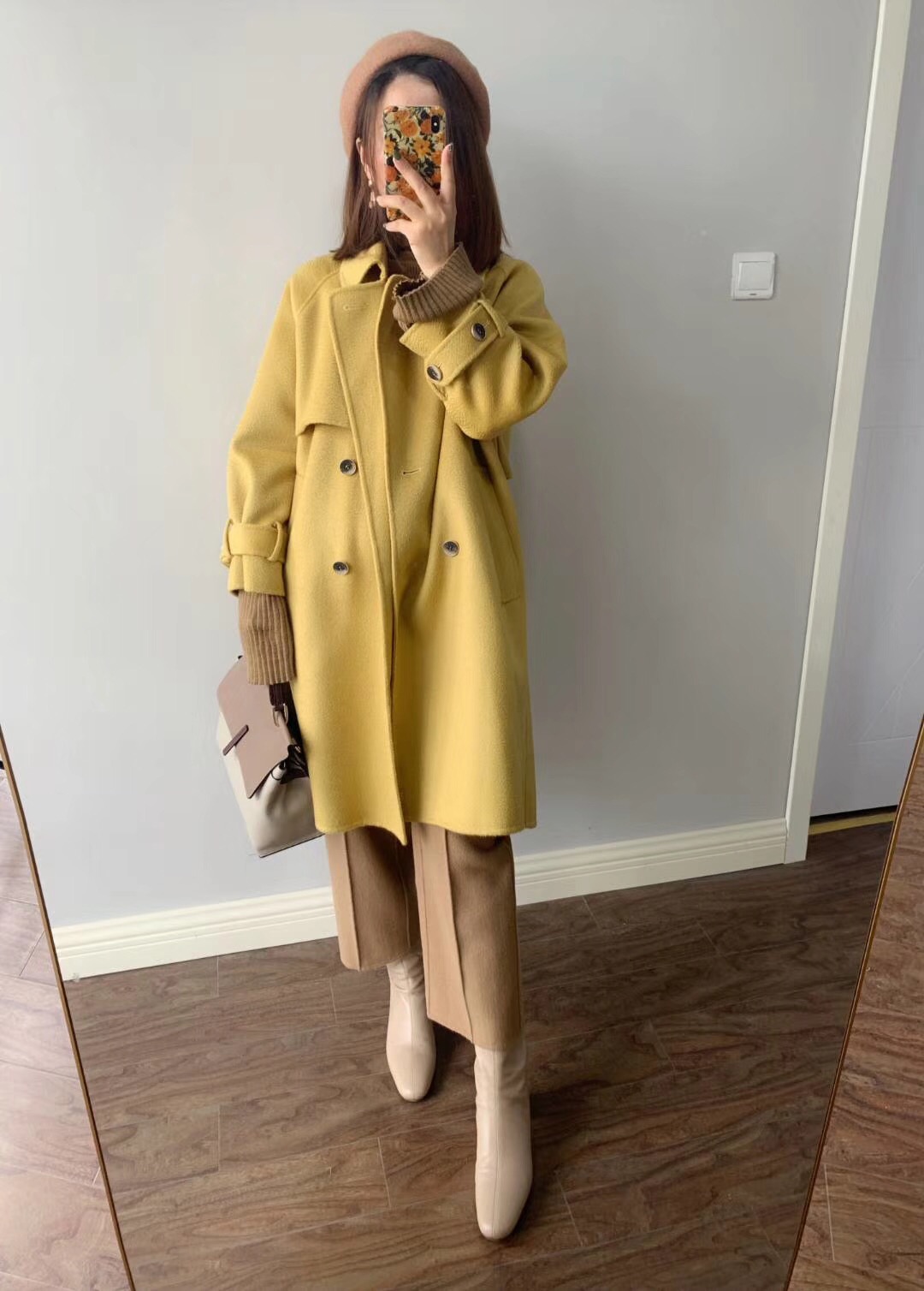 高端双面绒羊绒大衣穿搭,宽松休闲羊毛绒大衣怎样穿好看