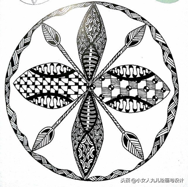 陀螺线描画,禅绕画图案大全简单易画