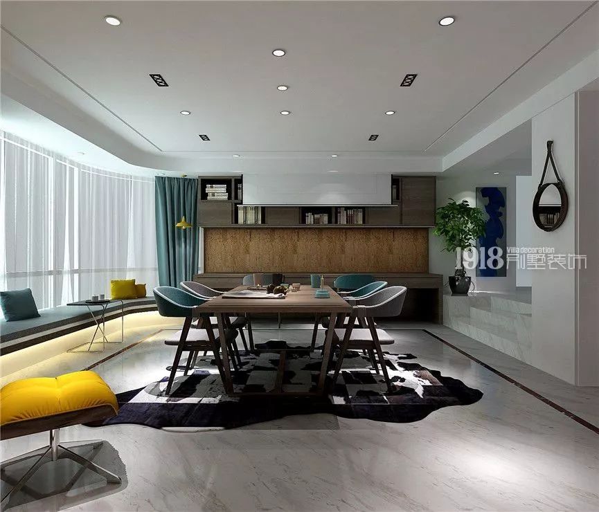 灵动的蓝调空间|成龙花园·180㎡·现代简约