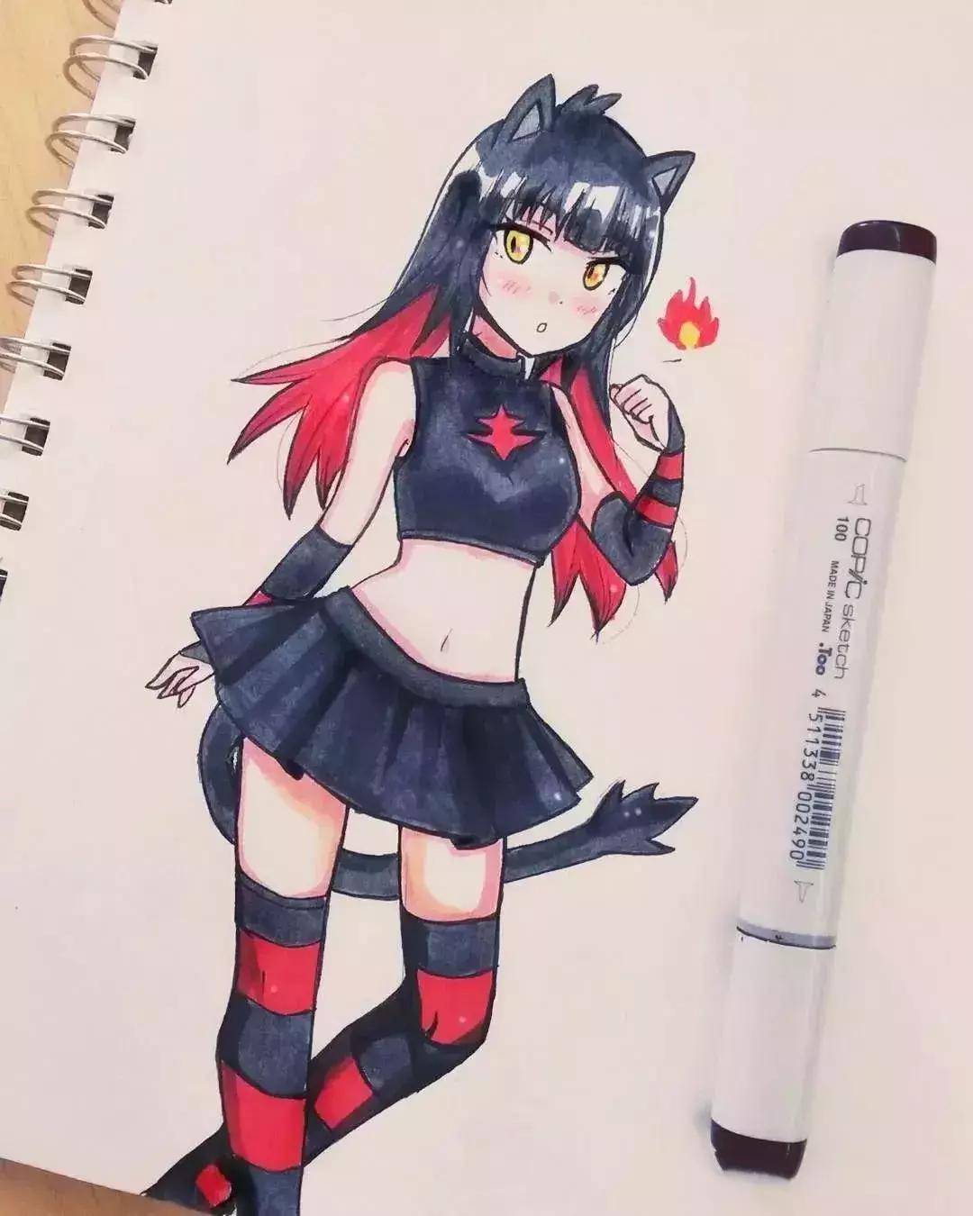 可爱动漫人物手绘马克笔,马克笔好看的动漫人物