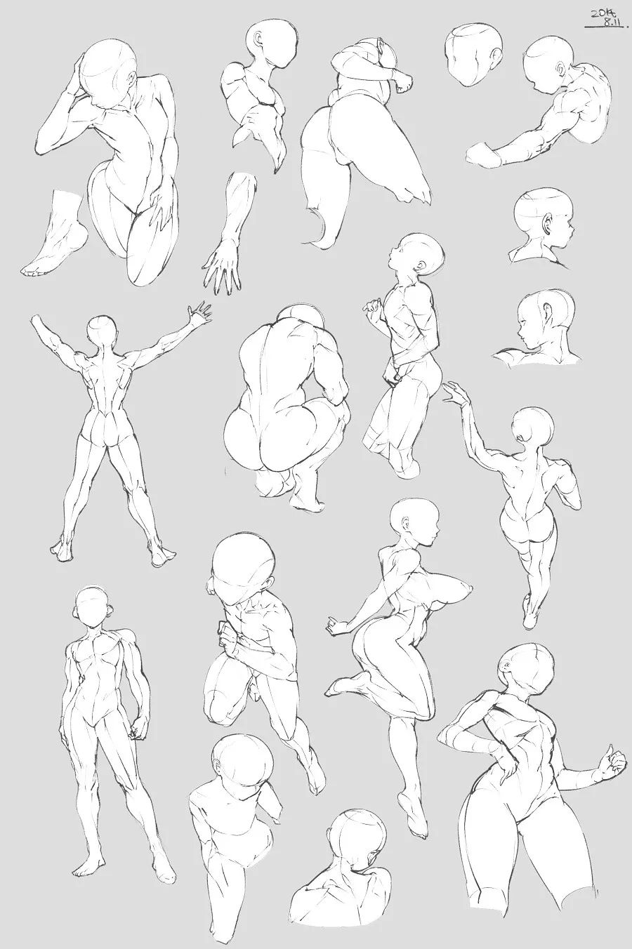 人体动态参考图,人体动态练习图