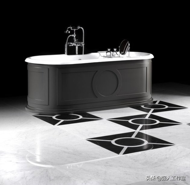 带浴缸的整体浴室卫生间,独立式超长款浴缸