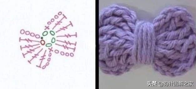 钩针蝴蝶结花样大全图解,钩针蝴蝶结教程全过程