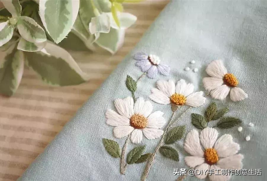 白线的刺绣,白线刺绣针法