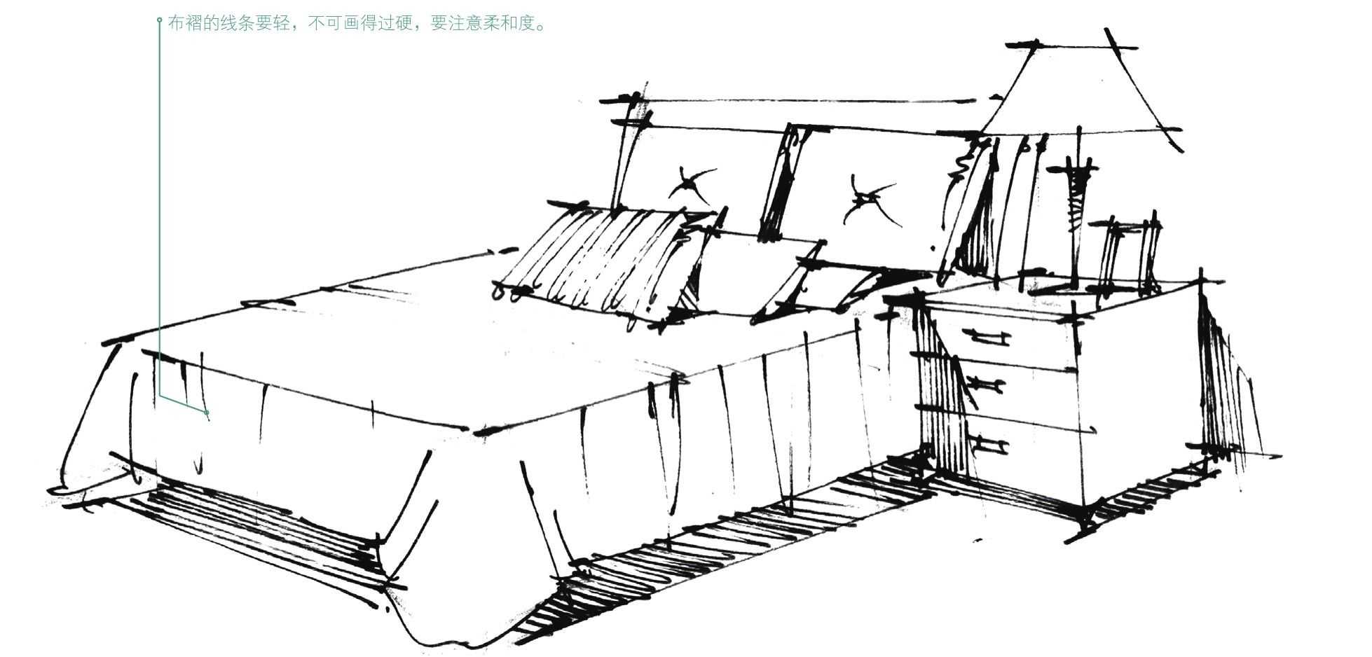 单体家具怎么绘制？分步骤教你画沙发和床，适合0基础临摹学习