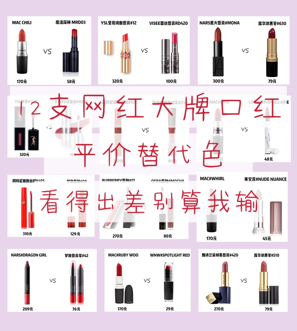 100款热门大牌口红色号,大牌口红100个热门色号