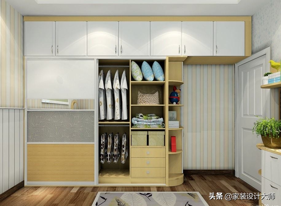 4平米衣帽间最佳布局图,衣帽间U形7开柜门柜体结构图