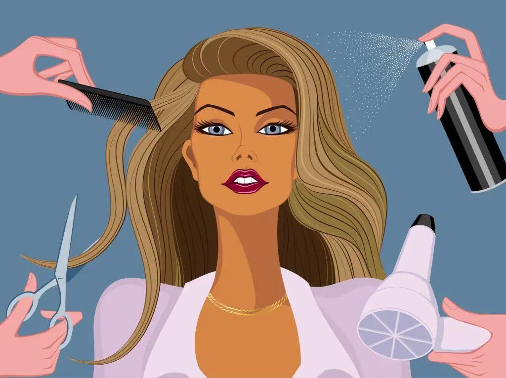 美国女人用强力胶做发胶,美国女子用发胶固定头发结果