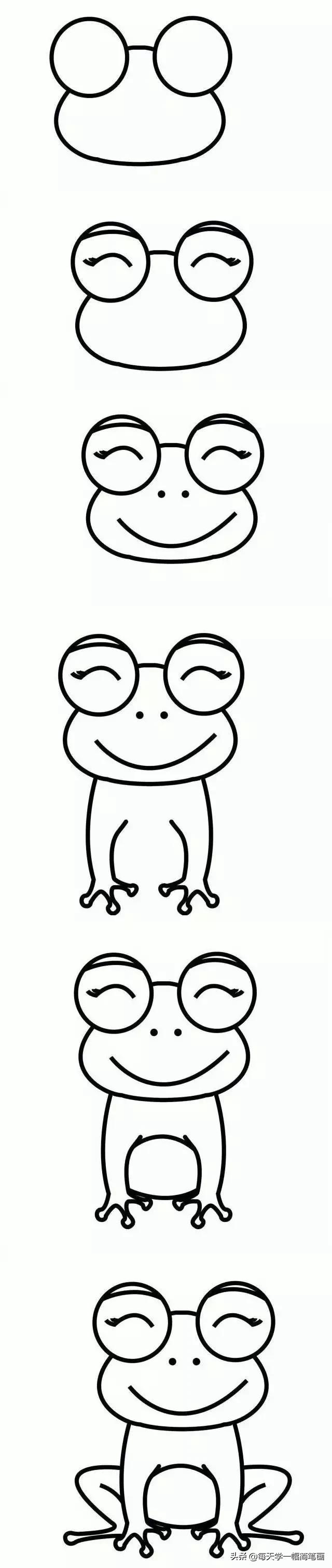 儿童海底动物简笔画大全简单,从海面到海底的简笔画